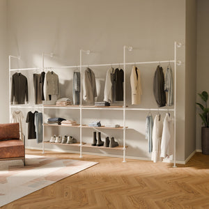 KIM DOUBLE 4 OAK – 6 ripiani al centro | Bianco