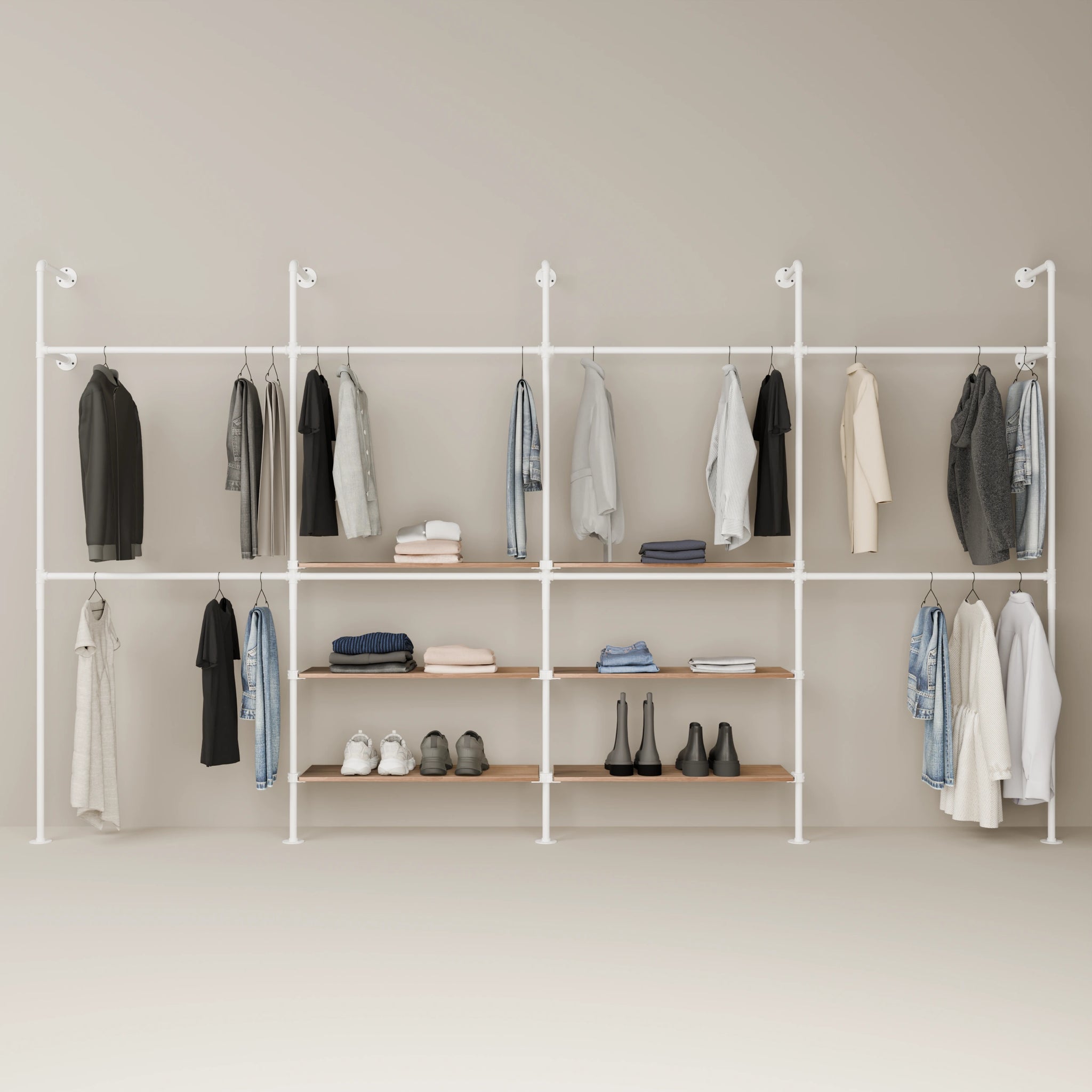 KIM DOUBLE 4 OAK – 6 ripiani al centro | Bianco