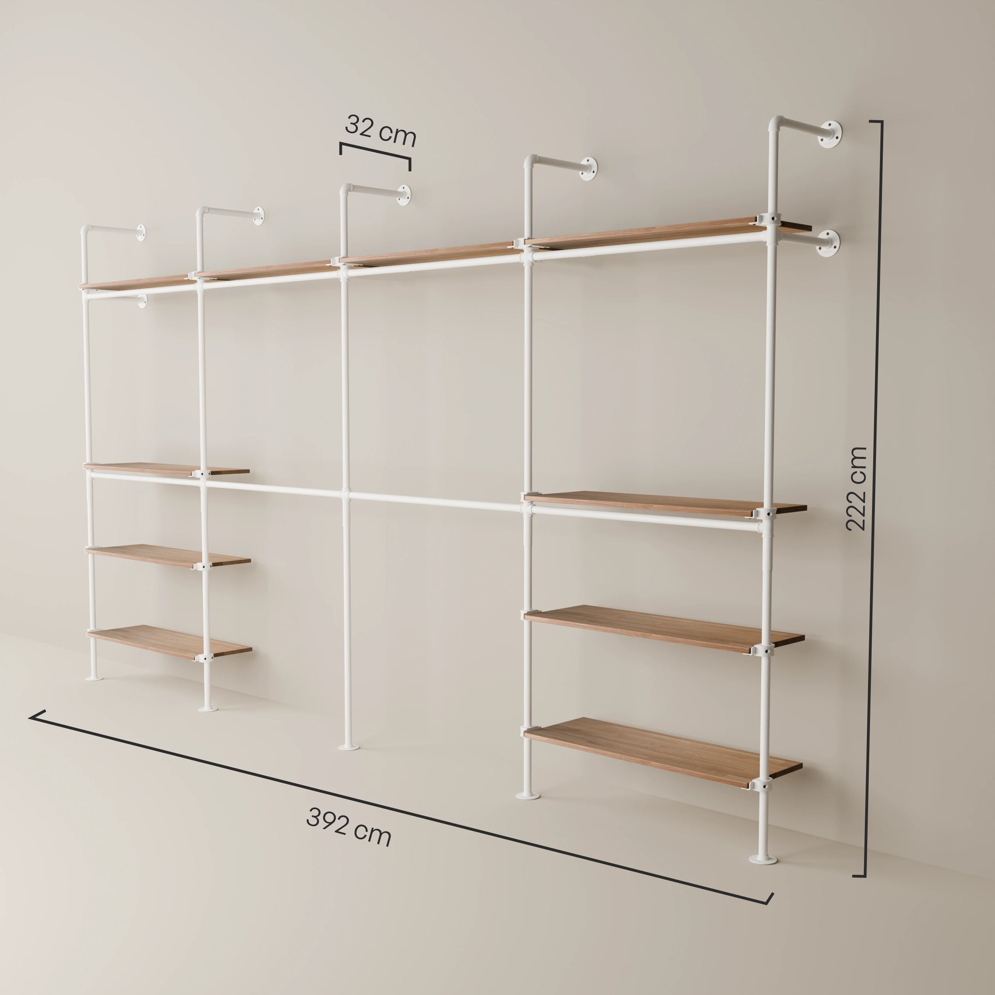 KIM DOUBLE 4 OAK – 10 ripiani superiori | bianco