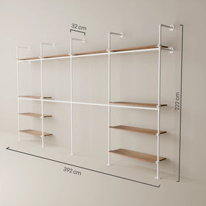 KIM DOUBLE 4 OAK – 10 ripiani superiori | bianco