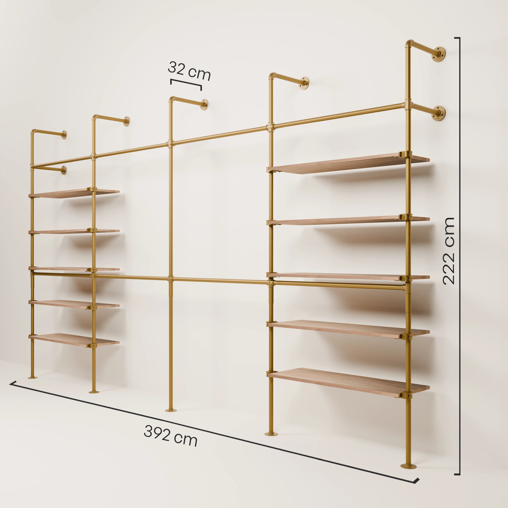 KIM DOUBLE 4 OAK – 10 ripiani | oro