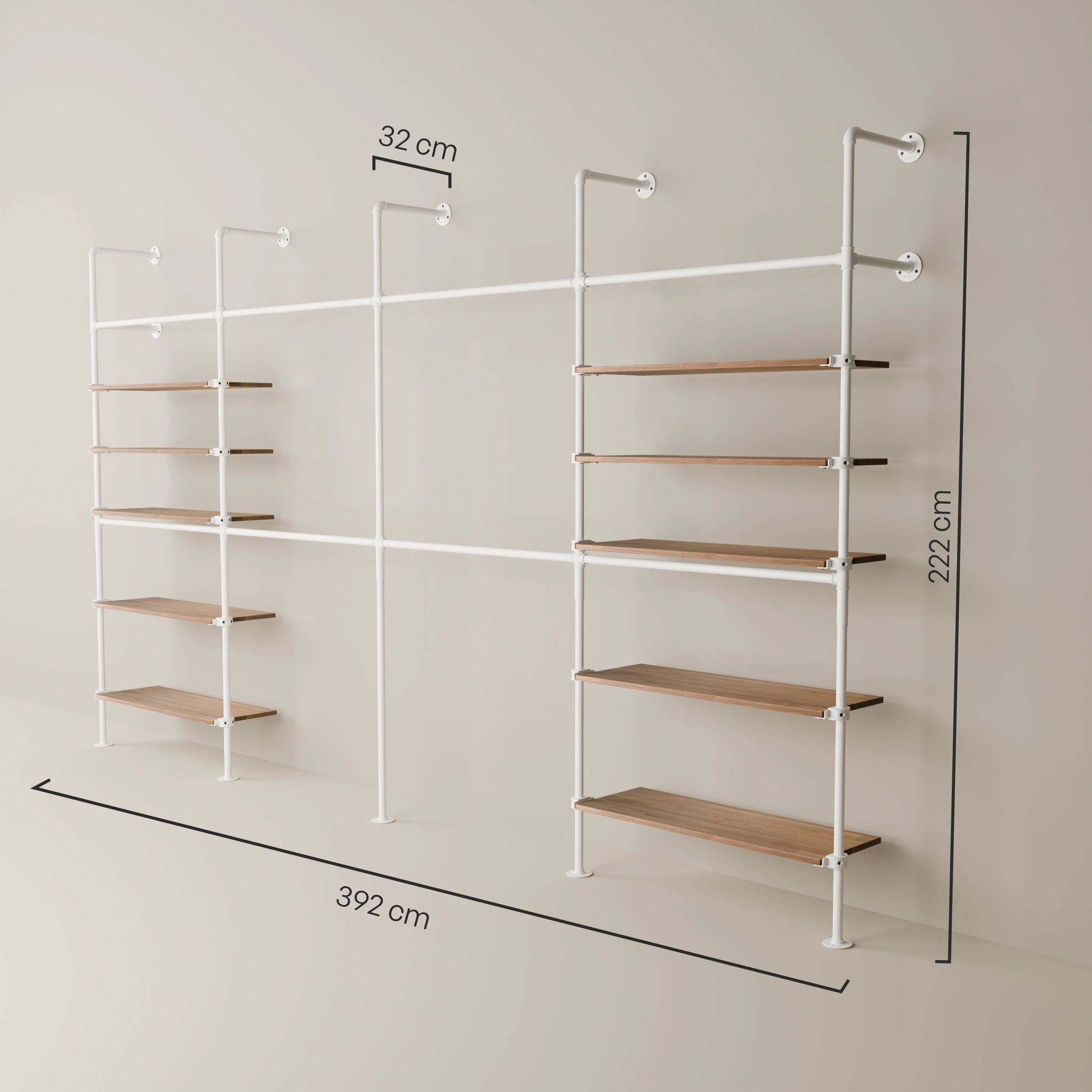 KIM DOUBLE 4 OAK – 10 ripiani | bianco