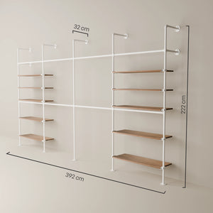 KIM DOUBLE 4 OAK – 10 ripiani | bianco