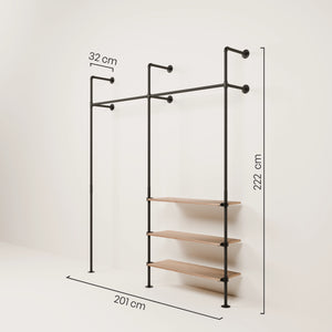 Maße Garderobe Metall Holz