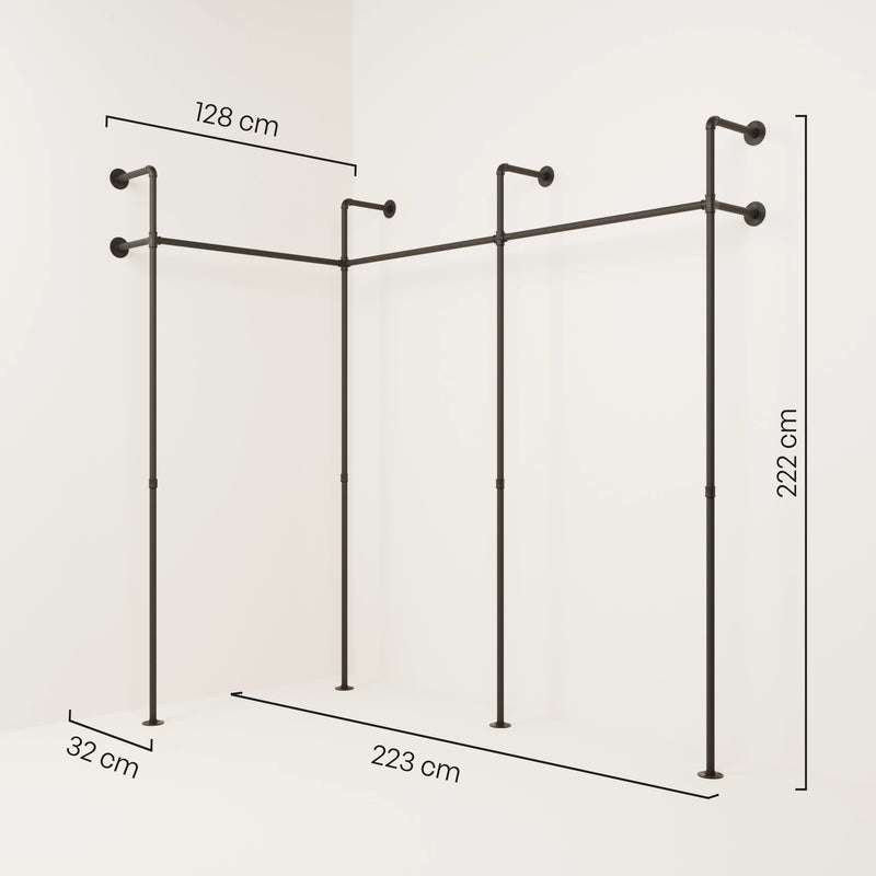 Maße Kleiderstange Wand Ecke