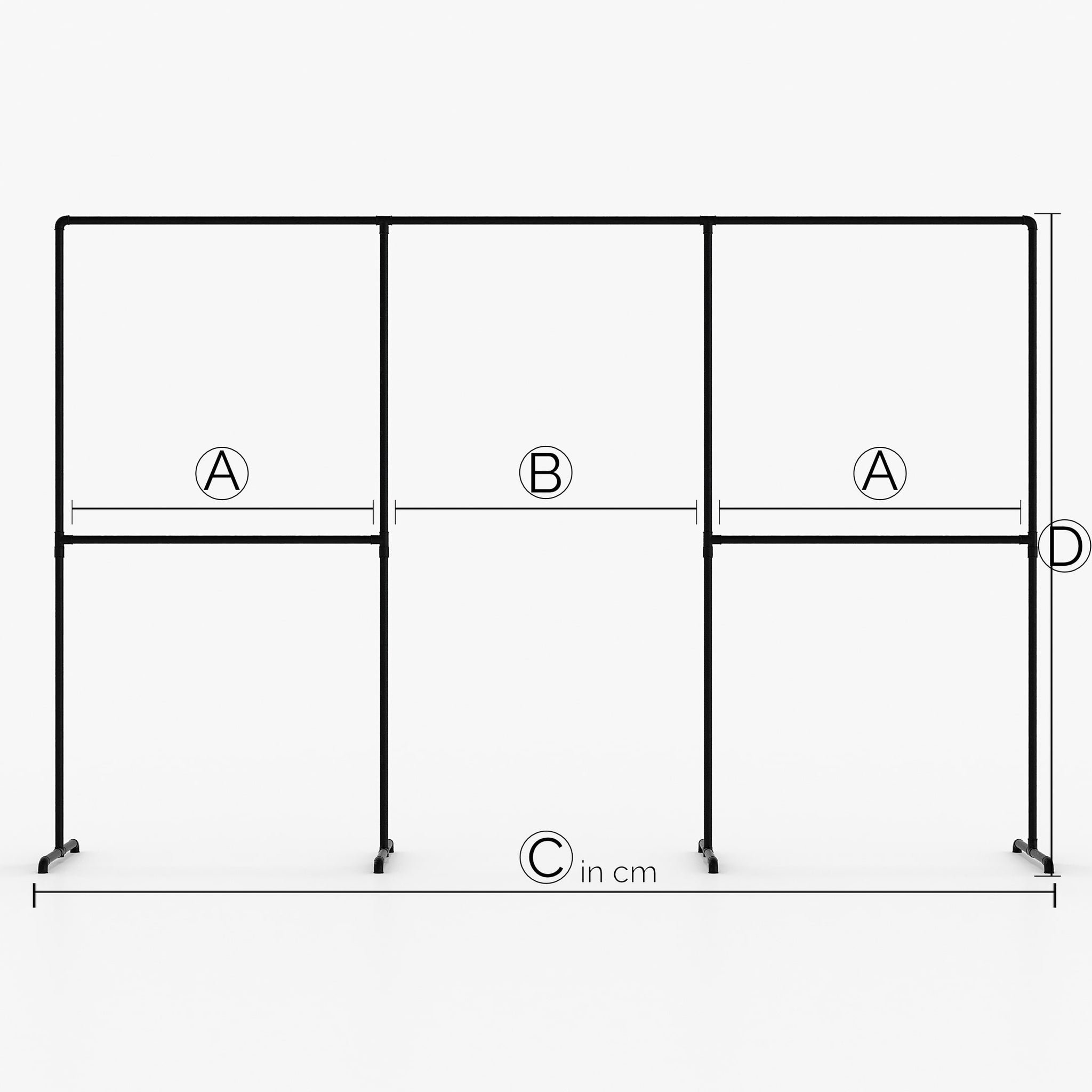 Wykonane na miarę - LAS III – Coat rack Industrial | industrial design | black tubes