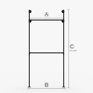 KIM I Double – garderobe industriel | industrielt design | sort rør